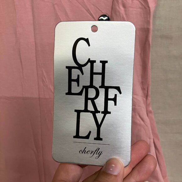 Cherfly Women's Small Peach Pink V-Neck Sleeveless Wide Leg Elegant Jumpsuits - Picture 5 of 16